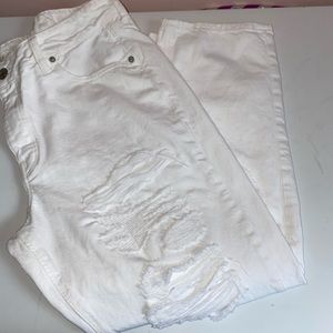 American Eagle Outfiters Distressed White Jeans